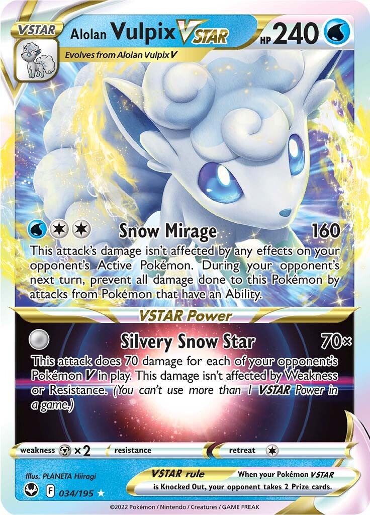 Alolan Vulpix VSTAR (034/195) [Sword & Shield: Silver Tempest] | Galaxy Games LLC