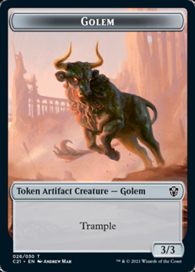 Golem (026) // Thopter Double-Sided Token [Commander 2021 Tokens] | Galaxy Games LLC