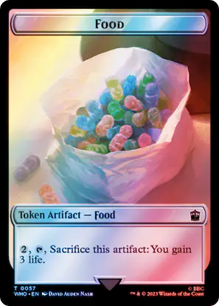 Dalek // Food (0057) Double-Sided Token (Surge Foil) [Doctor Who Tokens] | Galaxy Games LLC