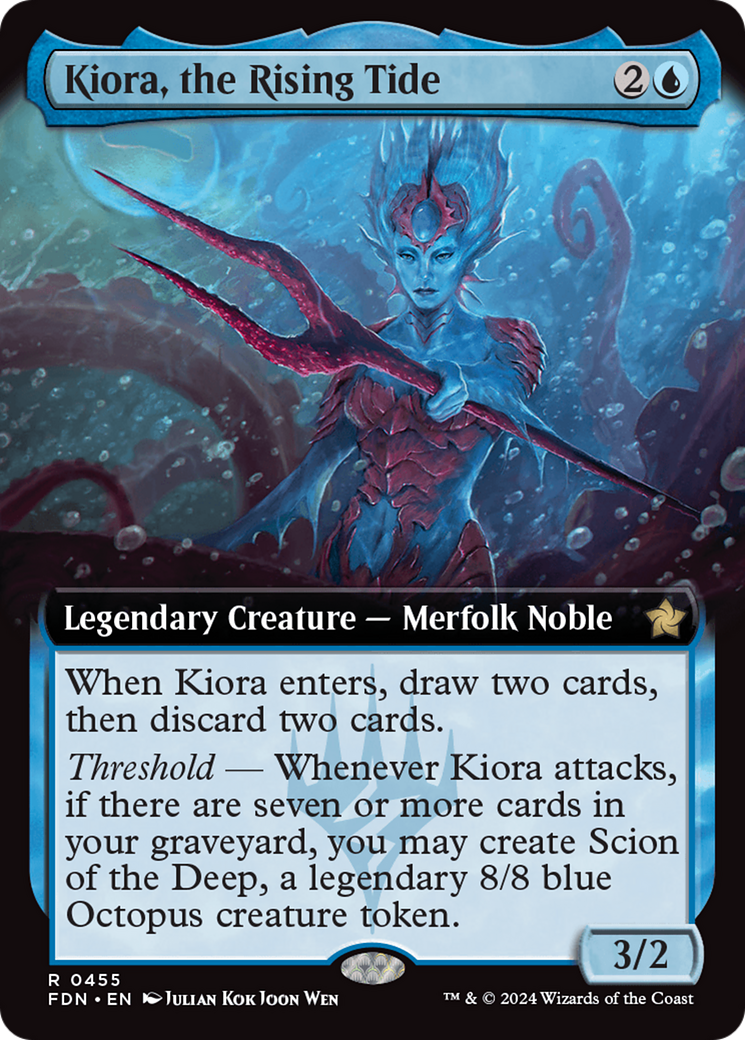 Kiora, the Rising Tide (Extended Art) [Foundations] | Galaxy Games LLC