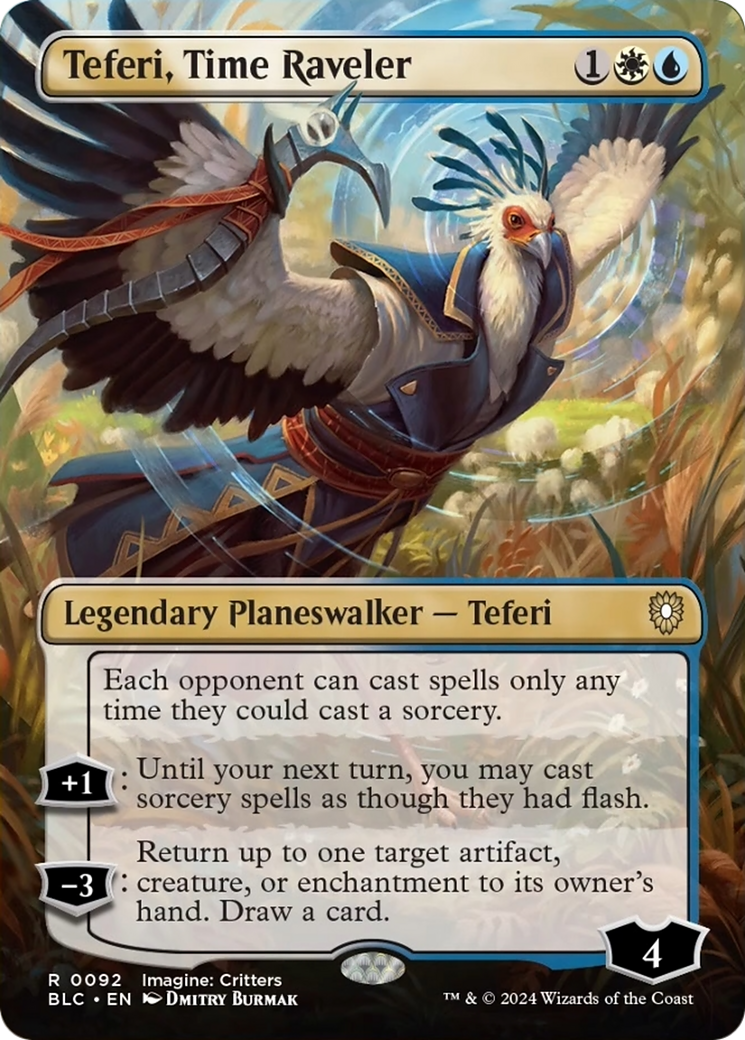 Teferi, Time Raveler (Borderless) [Bloomburrow Commander] | Galaxy Games LLC