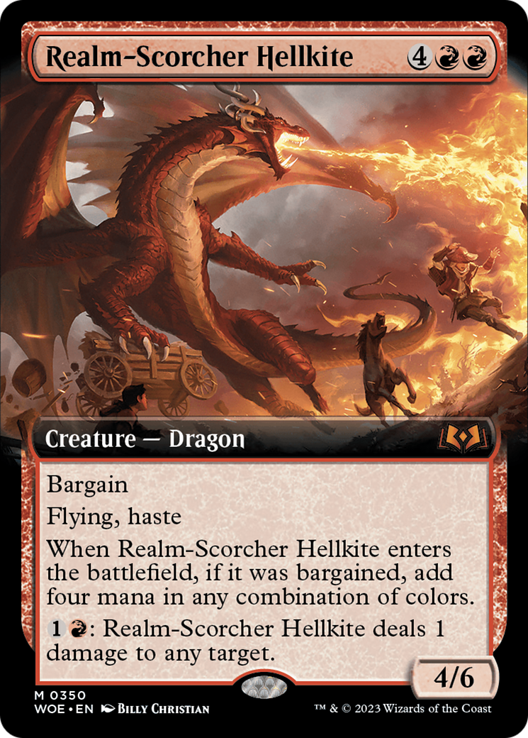 Realm-Scorcher Hellkite (Extended Art) [Wilds of Eldraine] | Galaxy Games LLC