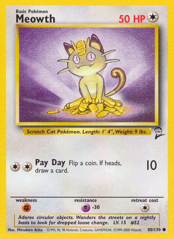 Meowth (80/130) [Base Set 2] | Galaxy Games LLC