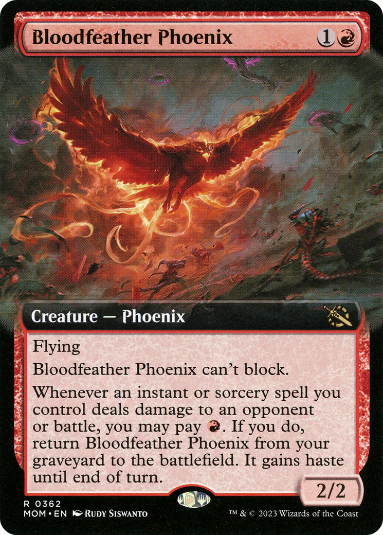 Bloodfeather Phoenix (Extended Art) [March of the Machine] | Galaxy Games LLC