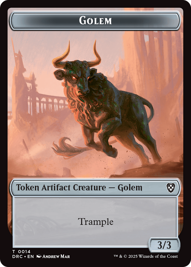 Golem (0014) // Golem (0015) Double-Sided Token [Aetherdrift Commander Tokens] | Galaxy Games LLC