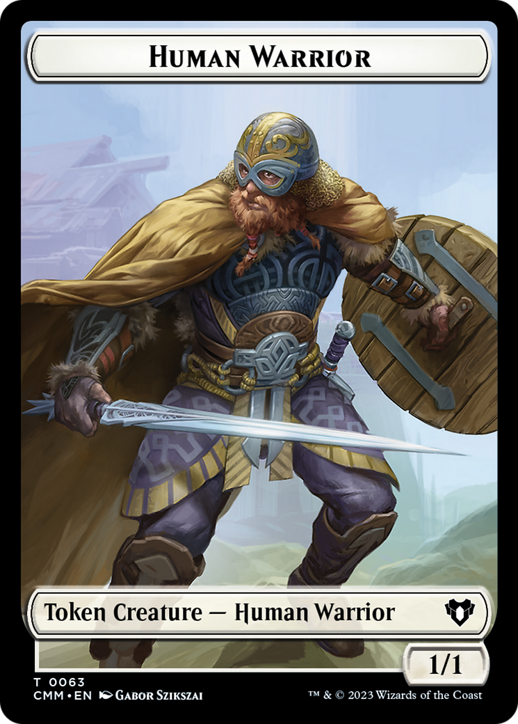 Human Warrior // Zombie Army Double-Sided Token [Commander Masters Tokens] | Galaxy Games LLC