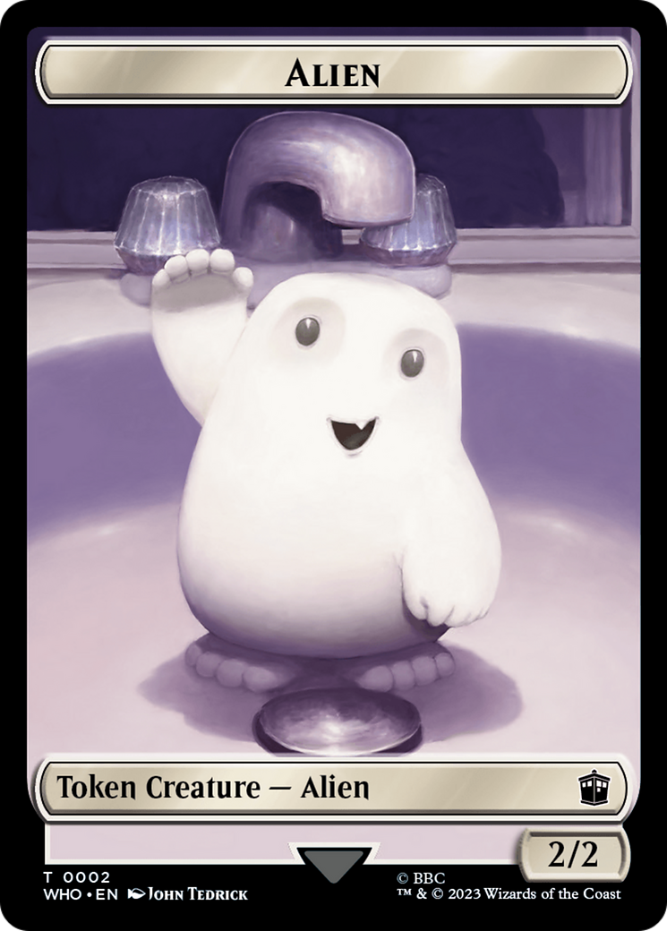 Alien // Cyberman Double-Sided Token [Doctor Who Tokens] | Galaxy Games LLC