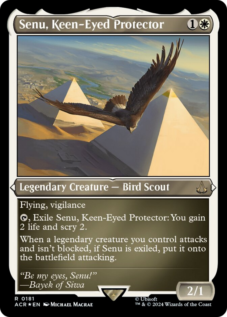 Senu, Keen-Eyed Protector (Foil Etched) [Assassin's Creed] | Galaxy Games LLC