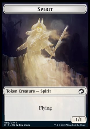 Spirit // Bird Double-Sided Token [Innistrad: Midnight Hunt Tokens] | Galaxy Games LLC