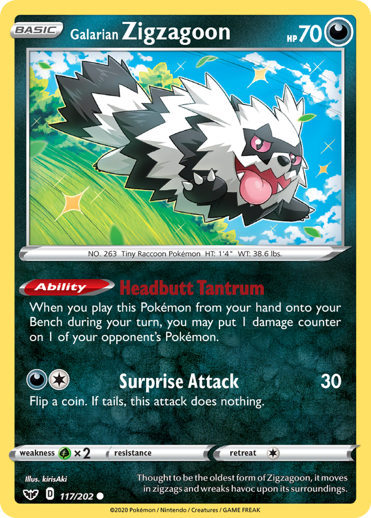 Galarian Zigzagoon (117/202) [Sword & Shield: Base Set] | Galaxy Games LLC