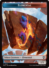 Elemental (0021) // Phyrexian Myr Double-Sided Token [Secrets of Strixhaven Commander Tokens] | Galaxy Games LLC