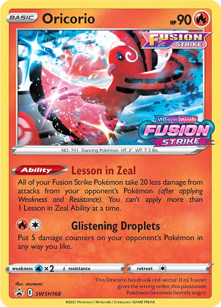 Oricorio (SWSH168) (Prerelease Promo) [Sword & Shield: Black Star Promos] | Galaxy Games LLC