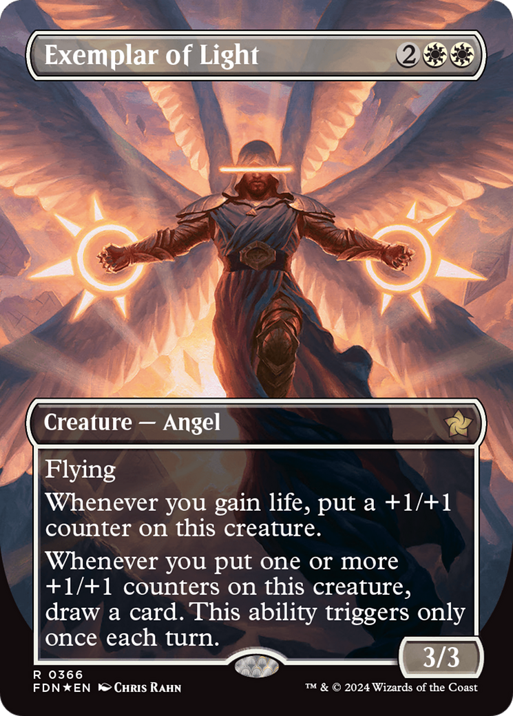 Exemplar of Light (Borderless) (Mana Foil) [Foundations] | Galaxy Games LLC