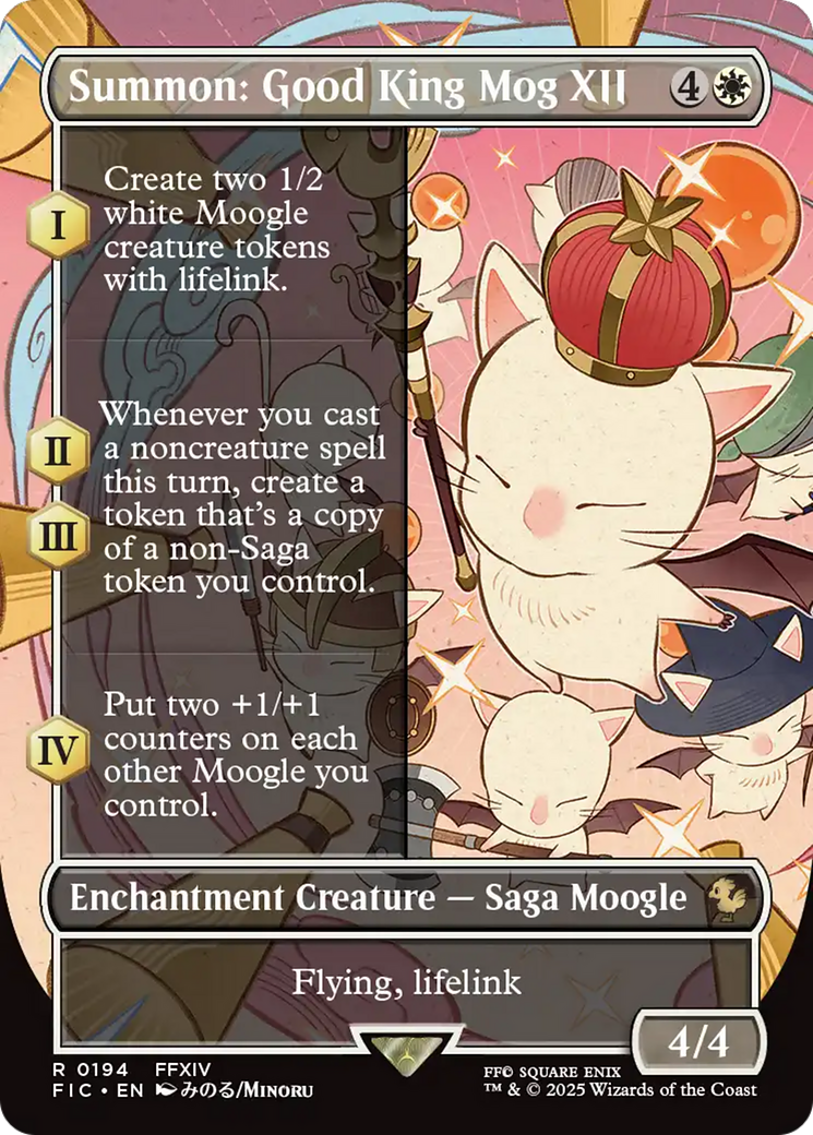 Summon: Good King Mog XII (Borderless) [FINAL FANTASY Commander] | Galaxy Games LLC