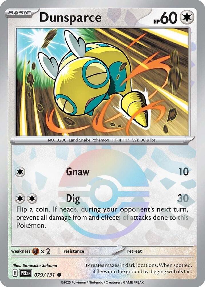 Dunsparce (079/131) (Poke Ball Pattern) [Scarlet & Violet: Prismatic Evolutions] | Galaxy Games LLC