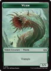 Wurm (0019) // Manifest Double-Sided Token [Duskmourn: House of Horror Commander Tokens] | Galaxy Games LLC