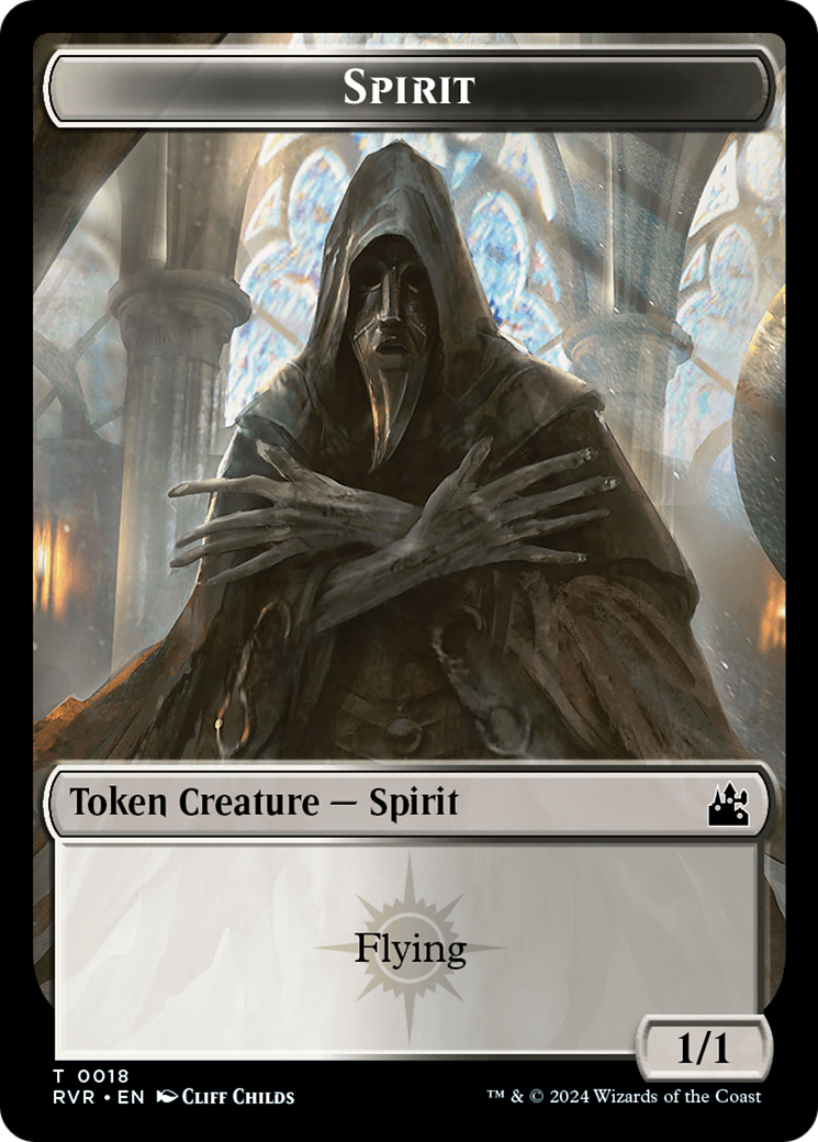 Spirit (0018) // Spirit (0004) Double-Sided Token [Ravnica Remastered Tokens] | Galaxy Games LLC