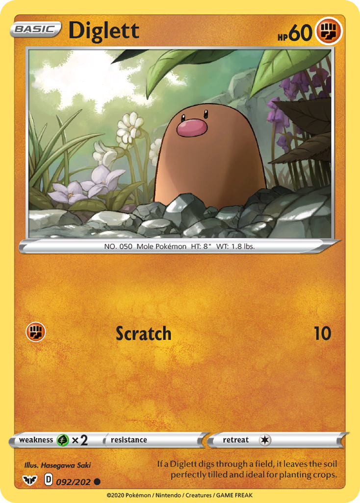 Diglett (092/202) [Sword & Shield: Base Set] | Galaxy Games LLC