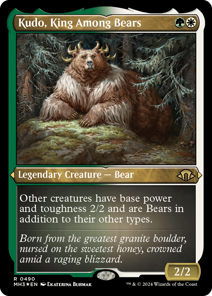 Kudo, King Among Bears (Foil Etched) [Modern Horizons 3] | Galaxy Games LLC
