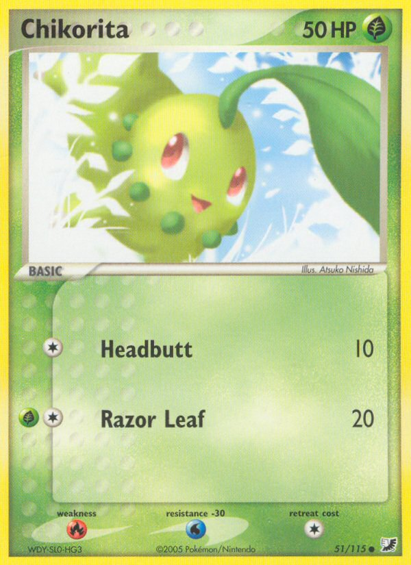 Chikorita (51/115) [EX: Unseen Forces] | Galaxy Games LLC