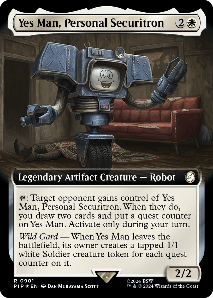 Yes Man, Personal Securitron (Extended Art) (Surge Foil) [Fallout] | Galaxy Games LLC