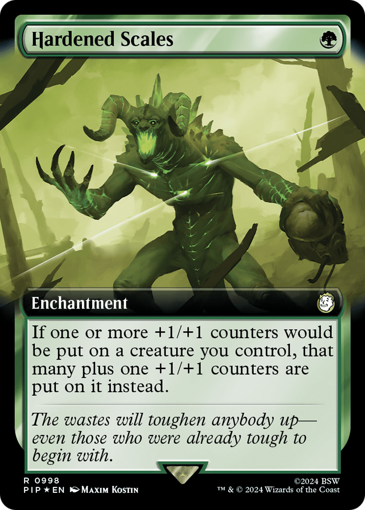 Hardened Scales (Extended Art) (Surge Foil) [Fallout] | Galaxy Games LLC