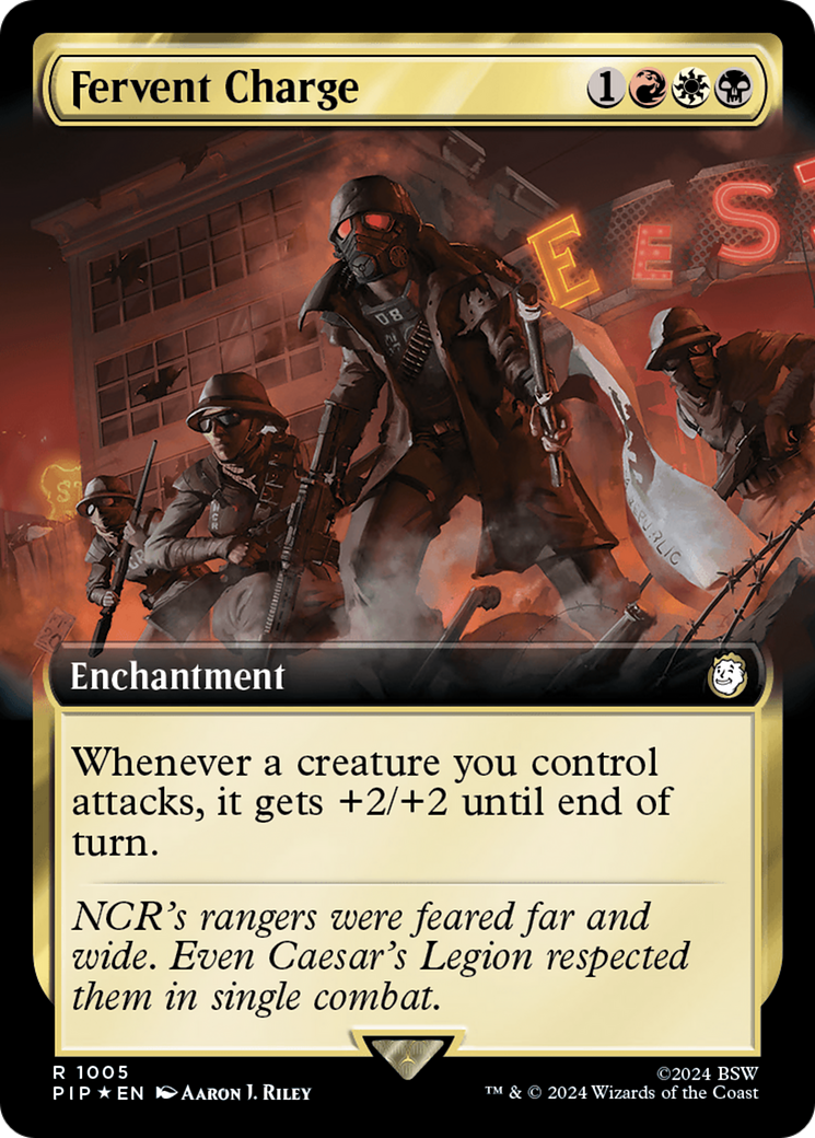Fervent Charge (Extended Art) (Surge Foil) [Fallout] | Galaxy Games LLC