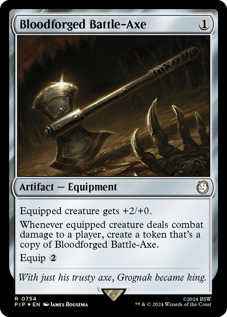 Bloodforged Battle-Axe (Surge Foil) [Fallout] | Galaxy Games LLC