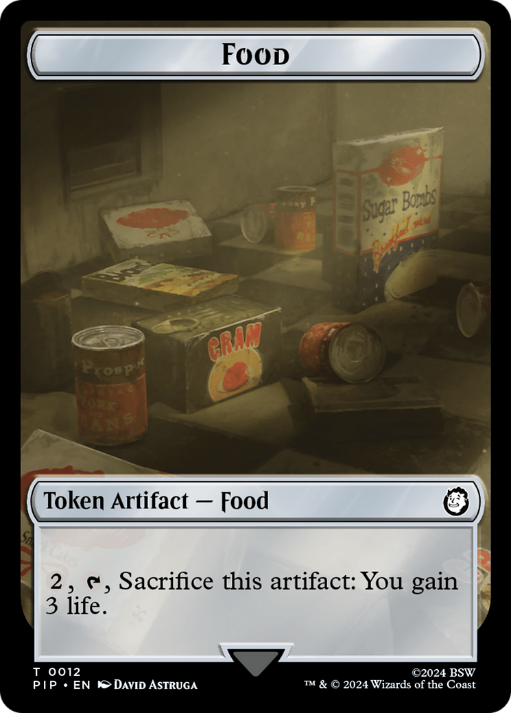 Warrior // Food (0012) Double-Sided Token [Fallout Tokens] | Galaxy Games LLC