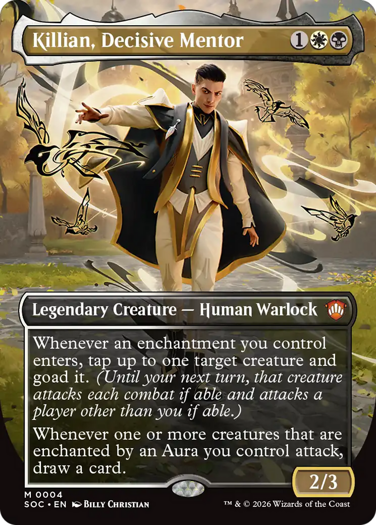 Killian, Decisive Mentor (Borderless) [Secrets of Strixhaven Commander] | Galaxy Games LLC