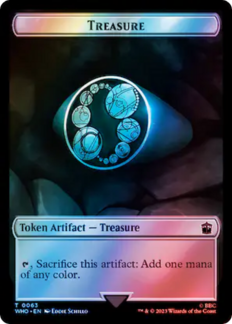 Alien Angel // Treasure (0063) Double-Sided Token (Surge Foil) [Doctor Who Tokens] | Galaxy Games LLC