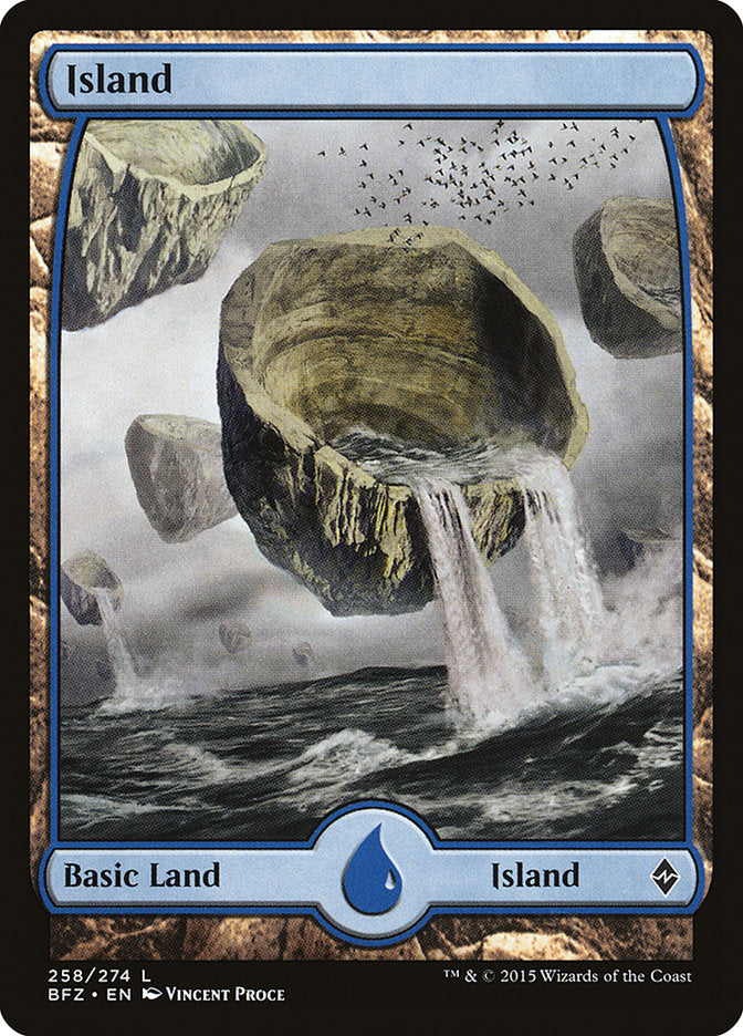 Island (258) (Full Art) [Battle for Zendikar] | Galaxy Games LLC