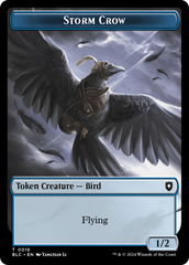 Storm Crow // Bird (003) Double-Sided Token [Bloomburrow Commander Tokens] | Galaxy Games LLC