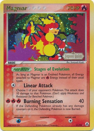 Magmar (21/92) (Stamped) [EX: Legend Maker] | Galaxy Games LLC