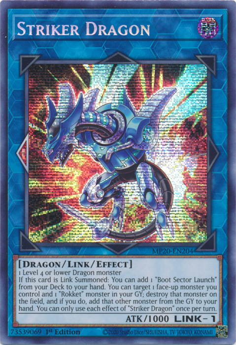 Striker Dragon [MP20-EN204] Prismatic Secret Rare | Galaxy Games LLC