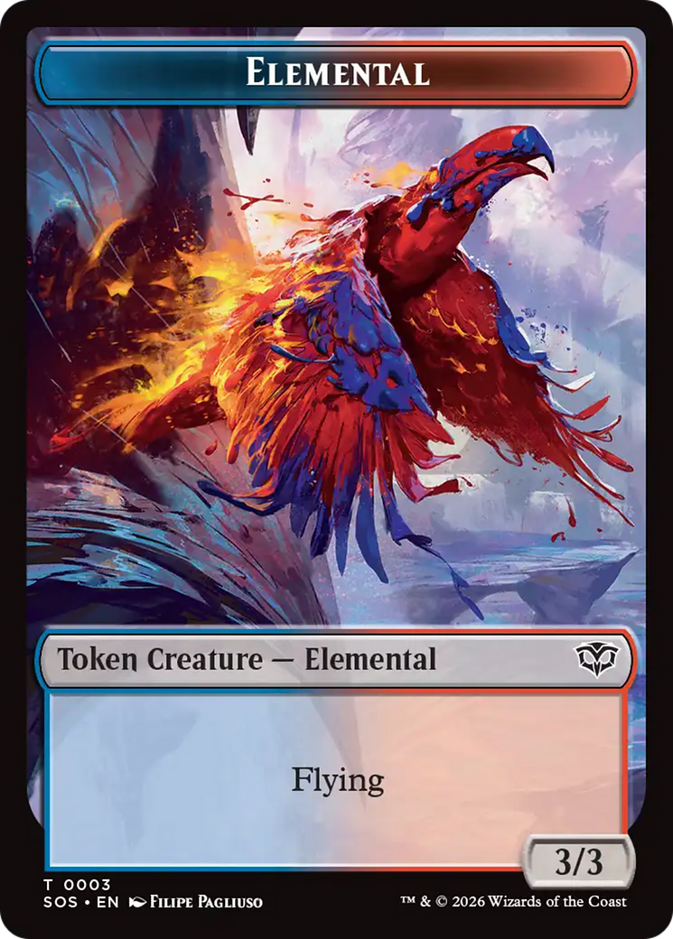 Elemental (0003) // Treasure Double-Sided Token [Secrets of Strixhaven Tokens] | Galaxy Games LLC