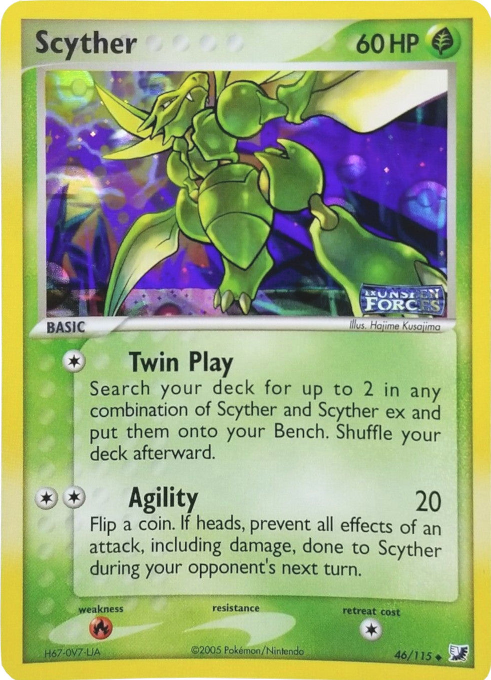 Scyther (46/115) (Stamped) [EX: Unseen Forces] | Galaxy Games LLC