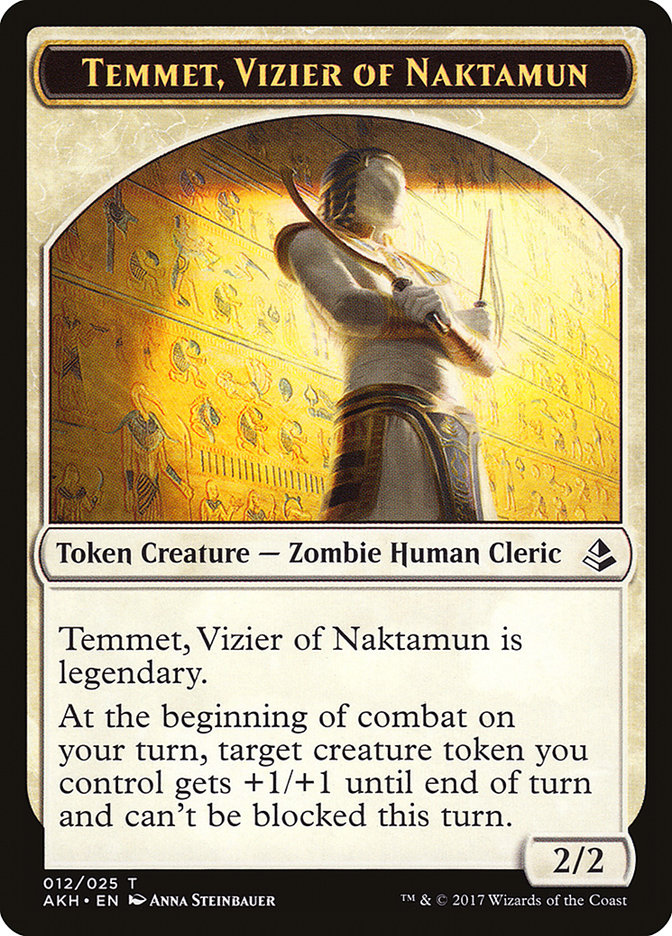 Temmet, Vizier of Naktamun // Zombie Double-Sided Token [Amonkhet Tokens] | Galaxy Games LLC