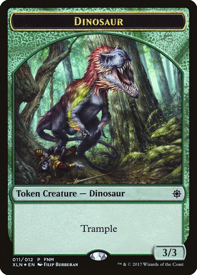 Dinosaur // Treasure Double-Sided Token [Friday Night Magic 2017] | Galaxy Games LLC