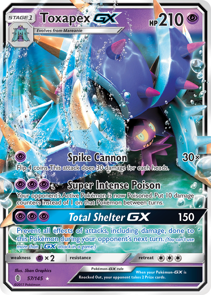 Toxapex GX (57/145) [Sun & Moon: Guardians Rising] | Galaxy Games LLC