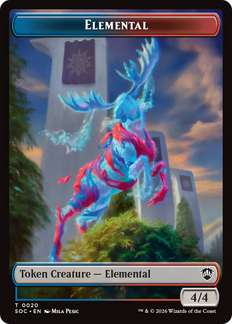 Elemental (0020) // Food Double-Sided Token [Secrets of Strixhaven Commander Tokens] | Galaxy Games LLC