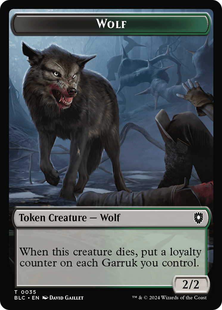 Human Soldier // Wolf (035) Double-Sided Token [Bloomburrow Commander Tokens] | Galaxy Games LLC