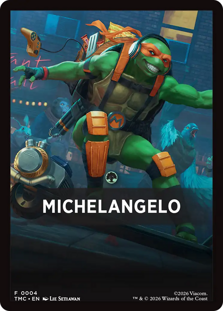 Michelangelo Theme Card [Teenage Mutant Ninja Turtles Commander Tokens] | Galaxy Games LLC