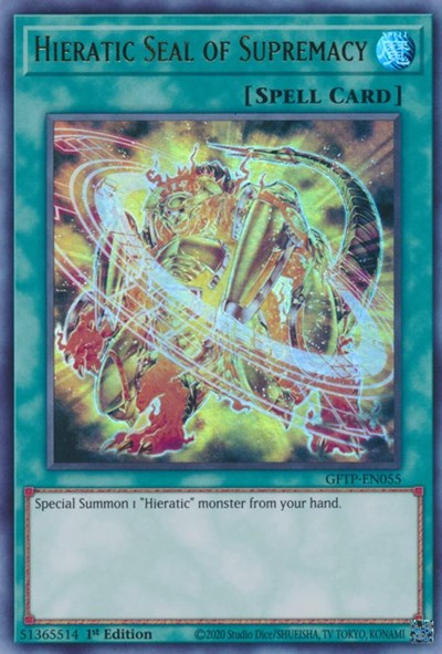 Hieratic Seal of Supremacy [GFTP-EN055] Ultra Rare | Galaxy Games LLC