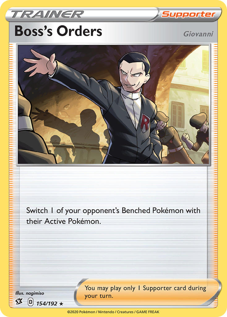 Boss's Orders (154/192) (Giovanni) (Theme Deck Exclusive) [Sword & Shield: Rebel Clash] | Galaxy Games LLC