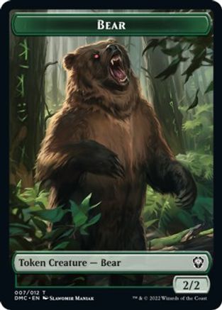 Kavu // Bear Double-Sided Token [Dominaria United Commander Tokens] | Galaxy Games LLC