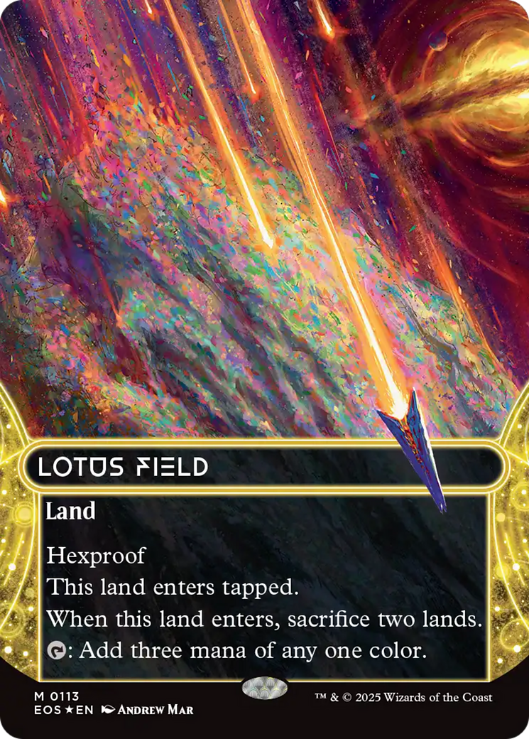 Lotus Field (0113) (Borderless) (Galaxy Foil) [Edge of Eternities: Stellar Sights] | Galaxy Games LLC