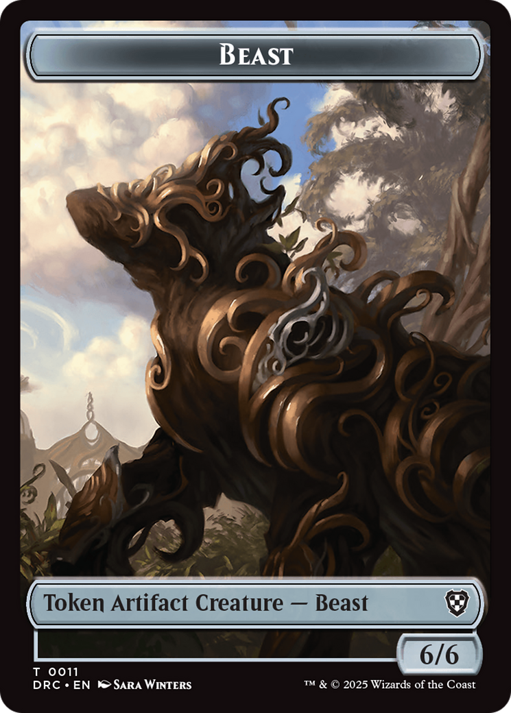Construct // Beast (0011) Double-Sided Token [Aetherdrift Commander Tokens] | Galaxy Games LLC