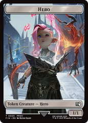 Bird // Hero (0005) Double Sided Token [FINAL FANTASY Commander Tokens] | Galaxy Games LLC