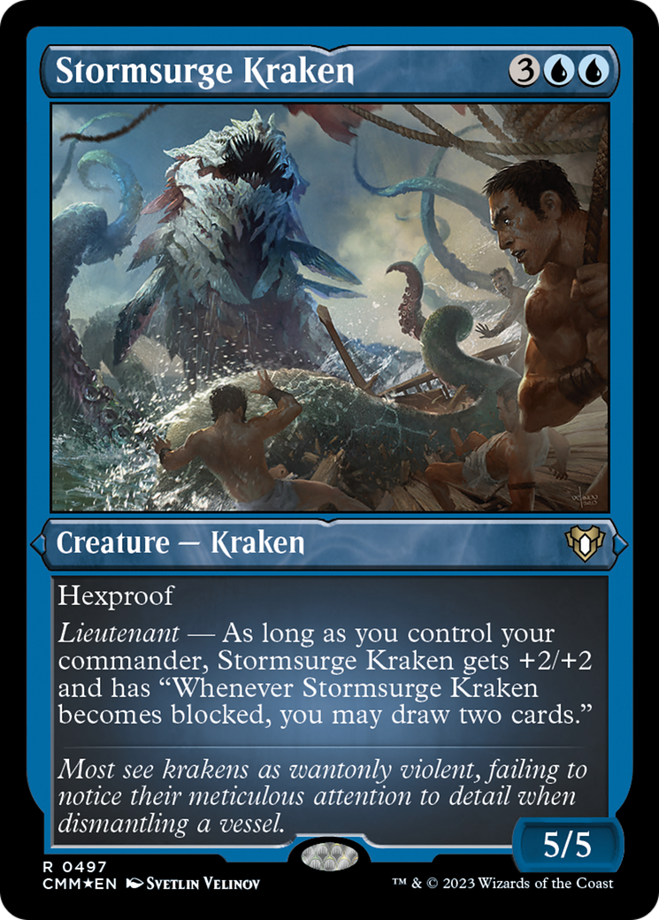 Stormsurge Kraken (Foil Etched) [Commander Masters] | Galaxy Games LLC